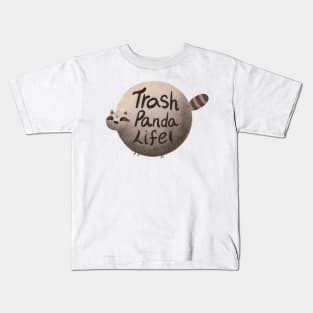 Trash panda life cartoon design Kids T-Shirt